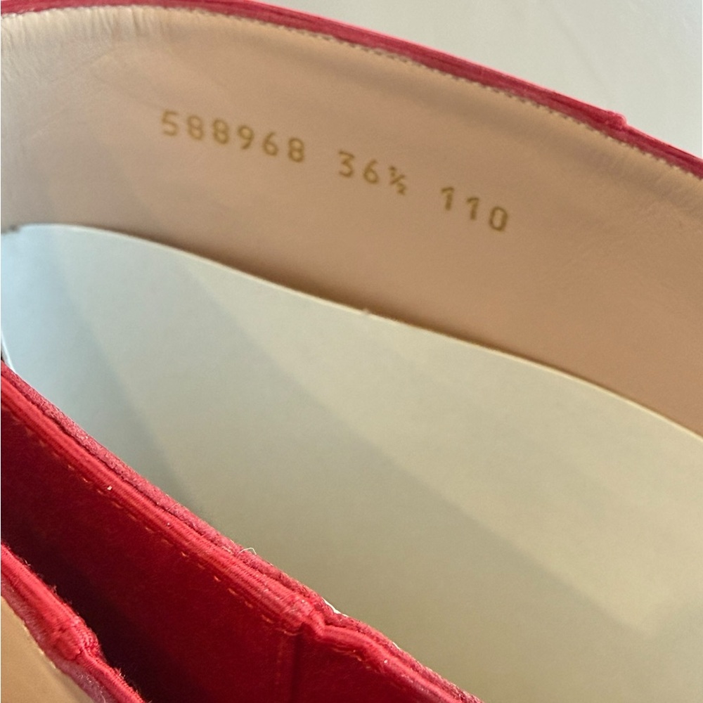 Gucci Red Heel Platform Runway Boots Ribbed Fabric Pull-on Size 36.5 US 6.5 - Picture 12 of 16